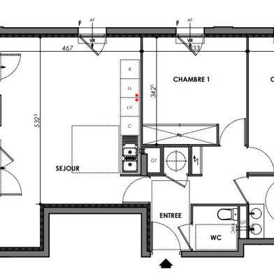 Appartement 3 pièces 352000 €