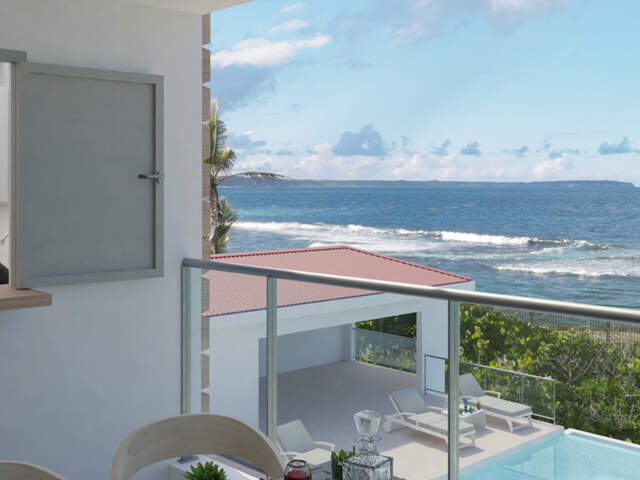 A VENDRE appartement T3 face piscine et face mer en RDC à Moule — photo du bien