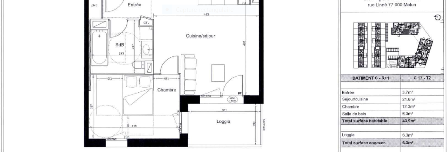 Appartement 2 Pièces 44 m² à vendre à Melun (77000)