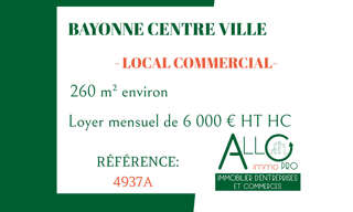 Commerce  260 m² à louer à Bayonne (64100)