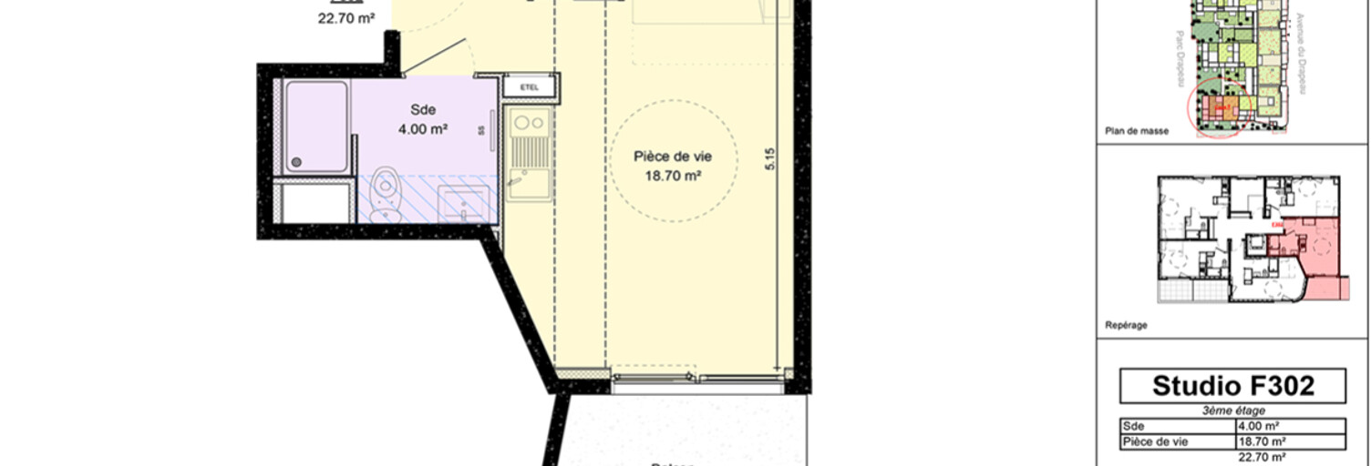 Appartement 1 Pièce 22 m² à louer à Dijon (21000)