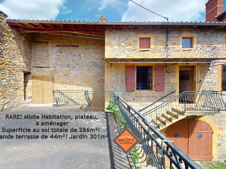 RARE! Mixte habitation pierres dorées, plateaux à aménager surface sol 286m²! Terrain 479m², terrasse 44m²! — photo 1