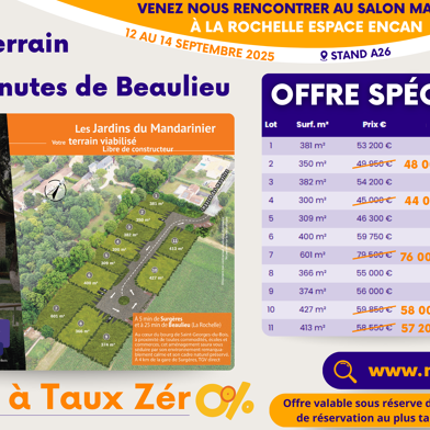 Terrain  44000 €