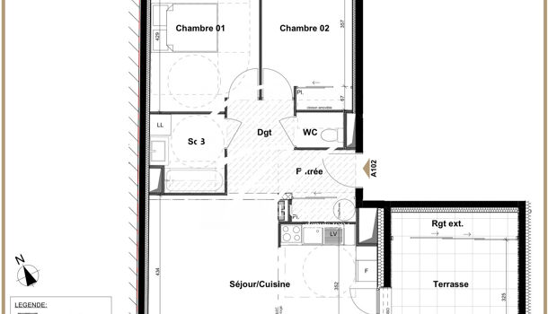 Appartement 3 pièces  à vendre Grenoble 38000