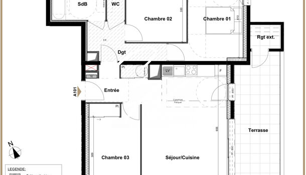 Appartement 4 pièces  à vendre Grenoble 38000