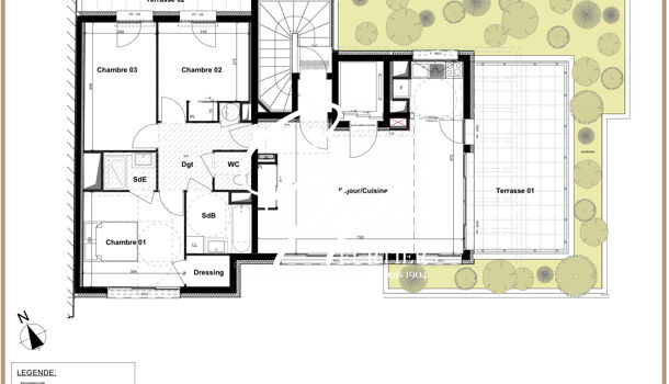 Appartement 4 pièces  à vendre Grenoble 38000