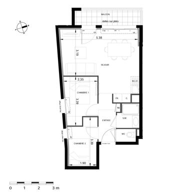 Appartement 3 pièces 345000 €