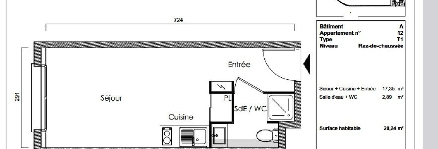 Appartement 1 Pièce 20 m² à vendre à Quint-Fonsegrives (31130)