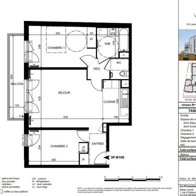 Appartement 3 pièces 237300 €