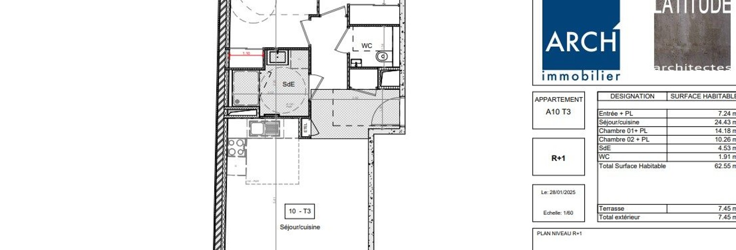 Appartement 3 Pièces 63 m² à vendre à Rennes (35000)