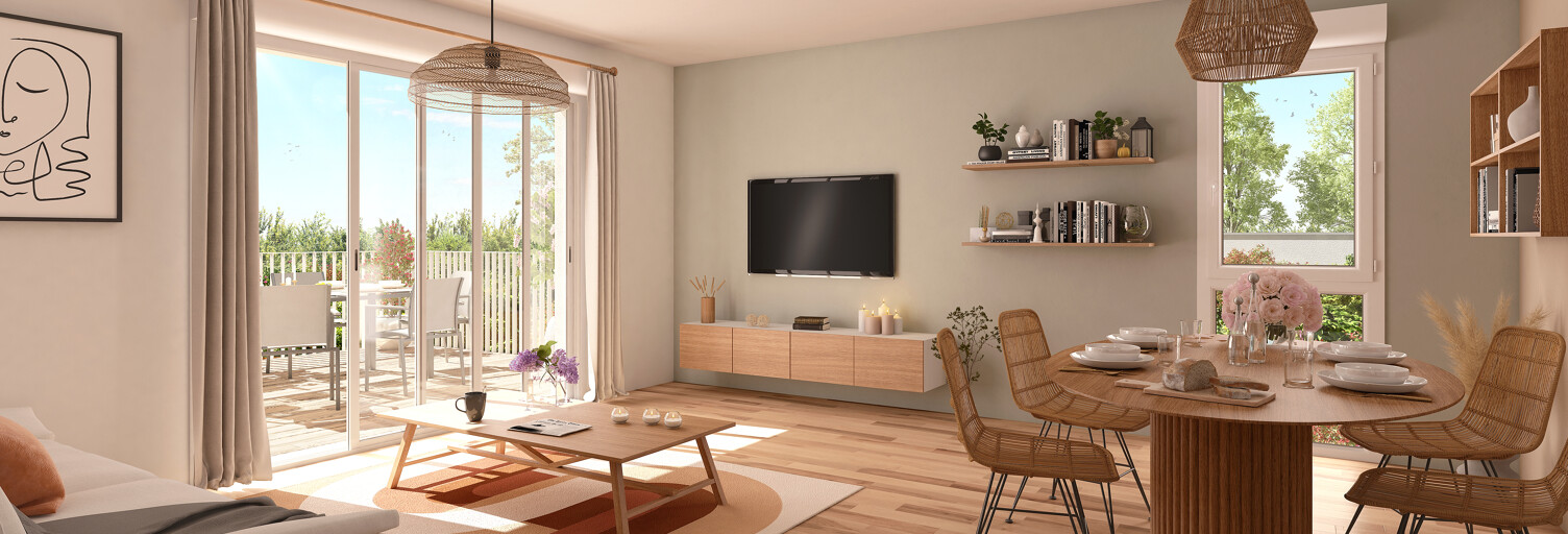 Appartement neuf T2, T3 Pièce 46 à 70 m² à vendre à La Ville-aux-Dames (37700)