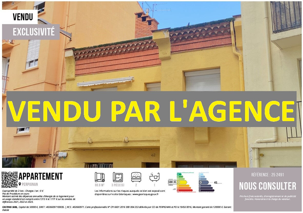 Appartement  T3 à vendre Perpignan 66000