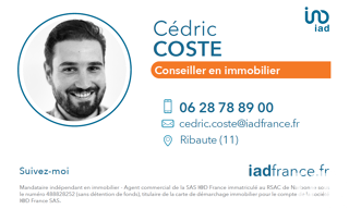 Terrain  418 m² à vendre à Fabrezan (11200)