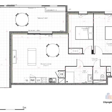Appartement 3 pièces 276500 €