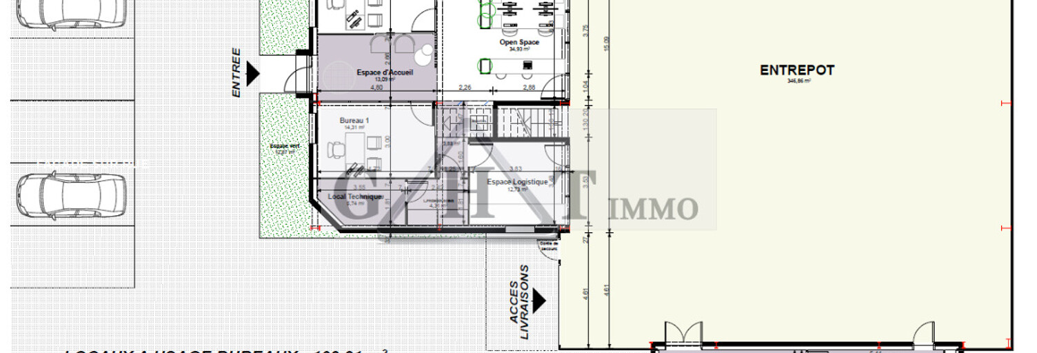 Local industriel  660 m² à louer à Chilly-Mazarin (91380)