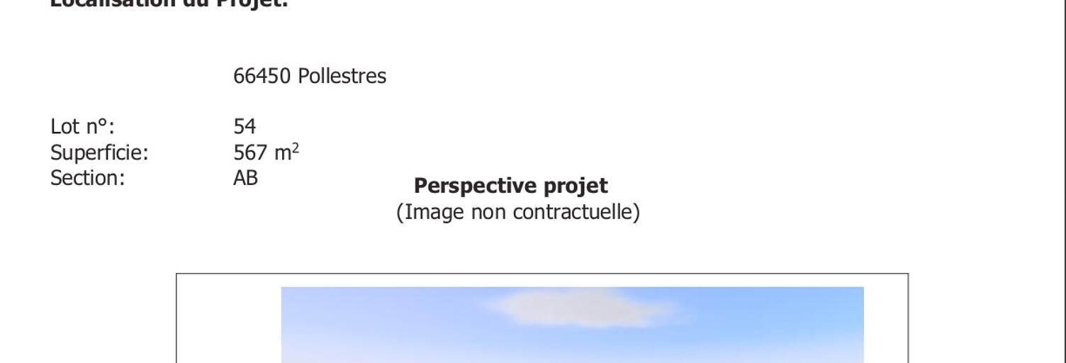Terrain  567 m² à vendre à Pollestres (66450)
