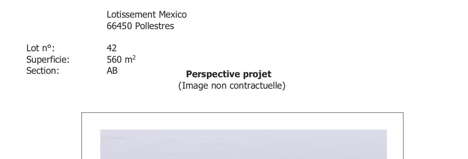Terrain  560 m² à vendre à Pollestres (66450)