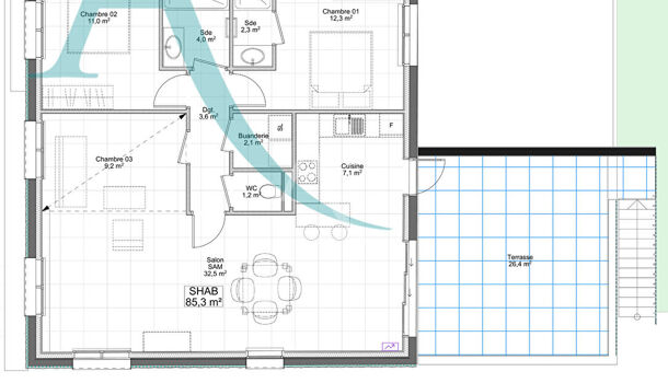 Appartement 3 pièces  à vendre Rochefort 17300