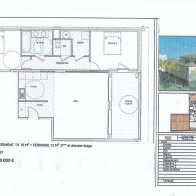 Appartement 3 pièces 300000 €