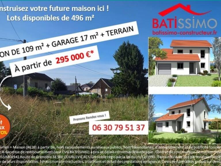 Terrain à vendre de 496,00 m² ENTRE DEUX GUIERS (38) — photo 1