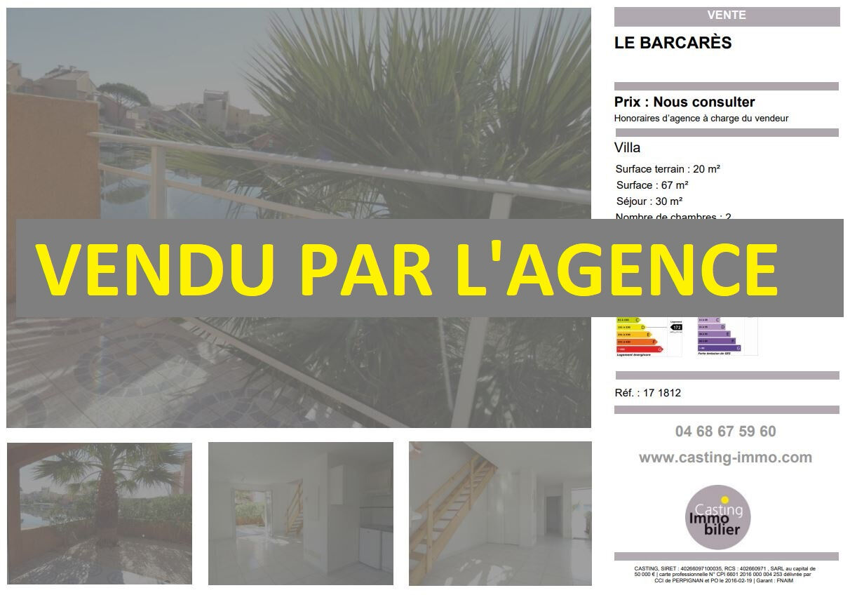 Villa / Maison  T3 à vendre Barcarès (Le) 66420