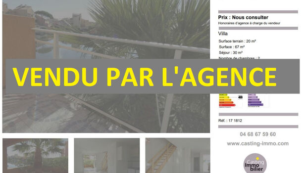 Villa / Maison 3 pièces  à vendre Barcarès (Le) 66420