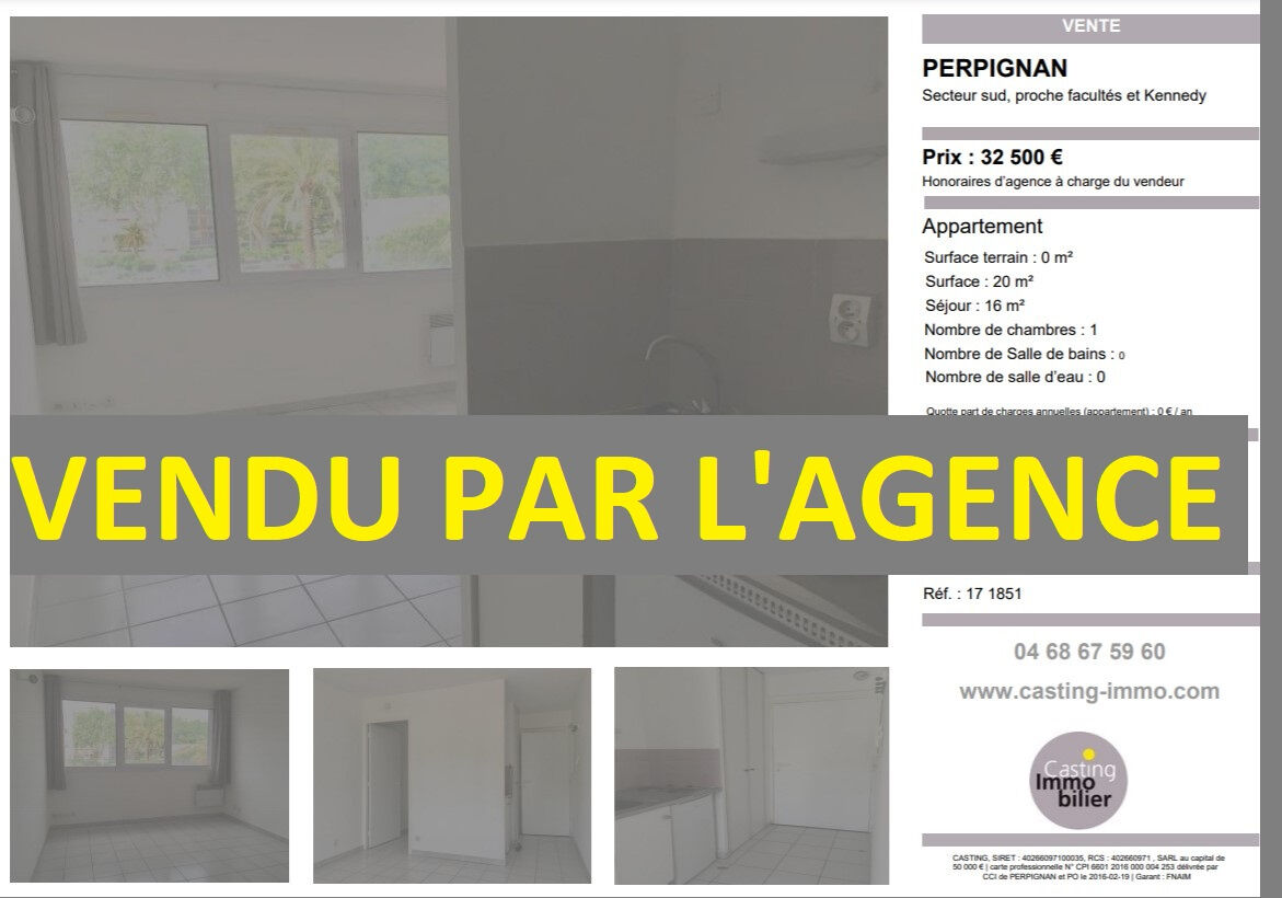 Appartement  T1 à vendre Perpignan 66000
