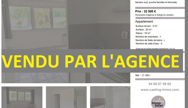 Appartement 1 pièces  à vendre Perpignan 66000