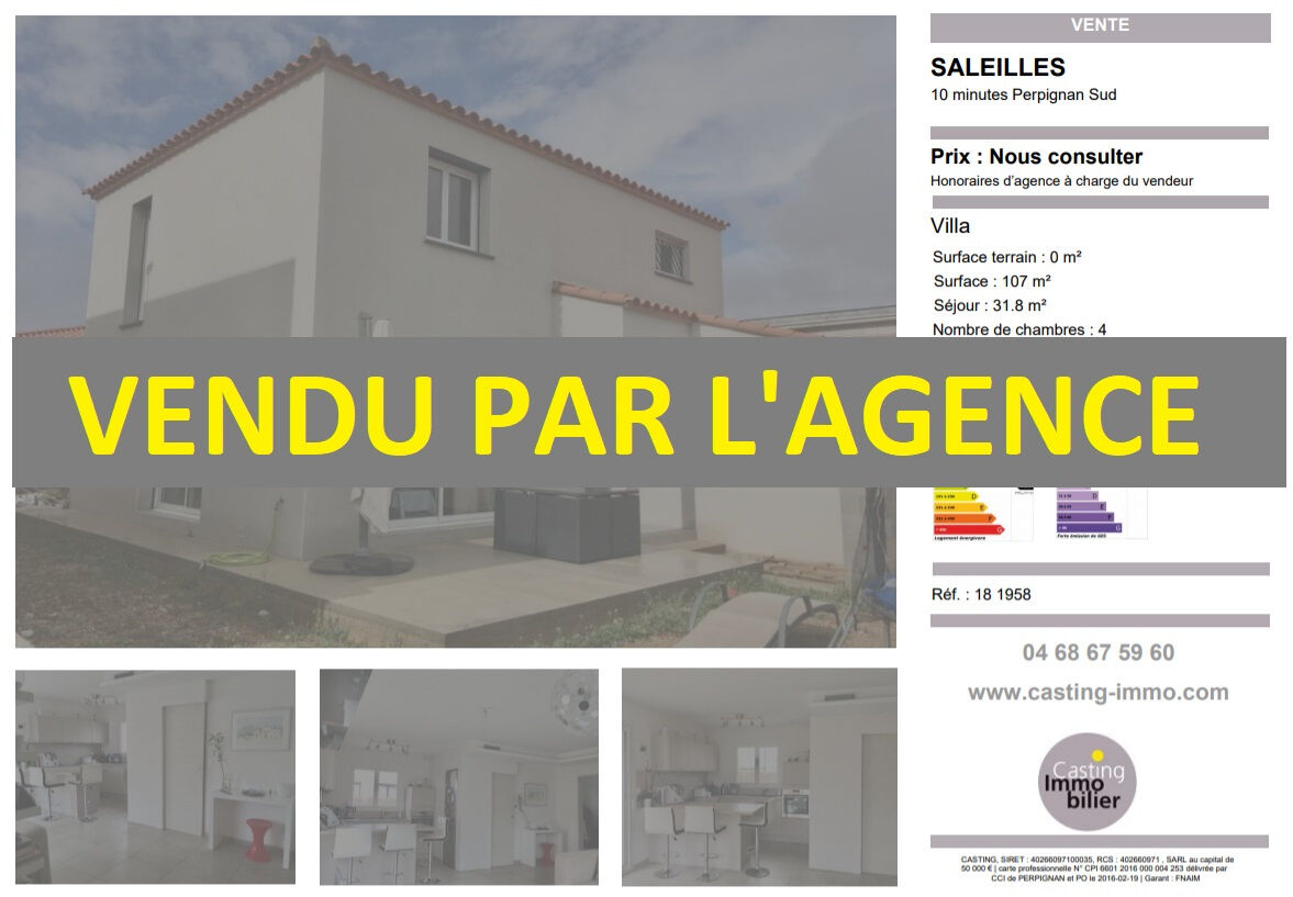 Villa / Maison  T5 à vendre Saleilles 66280