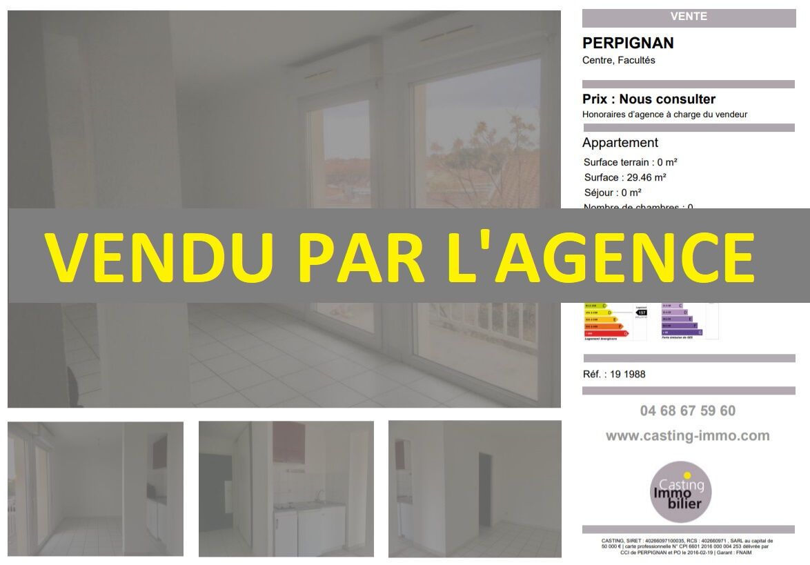 Appartement  T1 à vendre Perpignan 66000