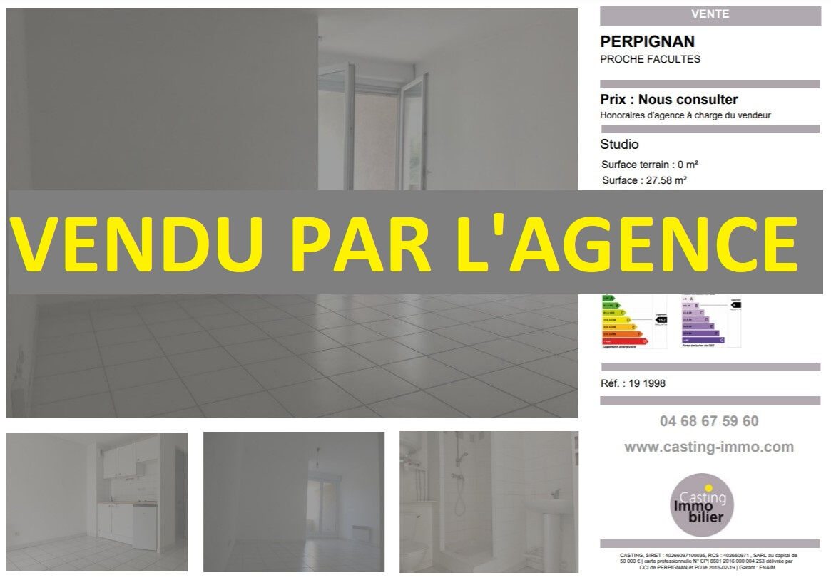 Appartement  T1 à vendre Perpignan 66100
