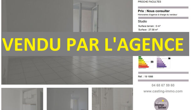 Appartement 1 pièces  à vendre Perpignan 66100