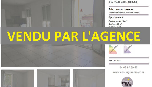 Appartement 3 pièces  à vendre Perpignan 66000
