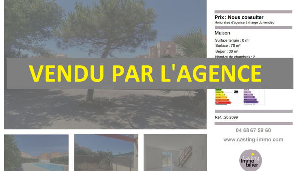 Villa / Maison 3 pièces  à vendre Barcarès (Le) 66420