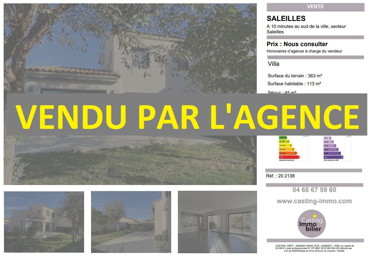 Villa / Maison  T5 à vendre Saleilles 66280