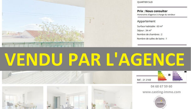 Appartement 3 pièces  à vendre Perpignan 66000