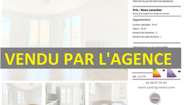 Appartement 3 pièces  à vendre Perpignan 66000