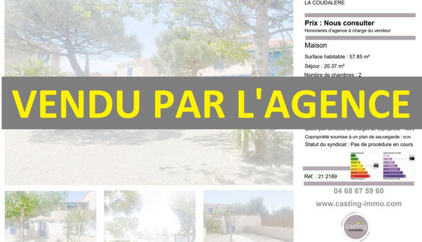 Villa / Maison 3 pièces  à vendre Barcarès (Le) 66420