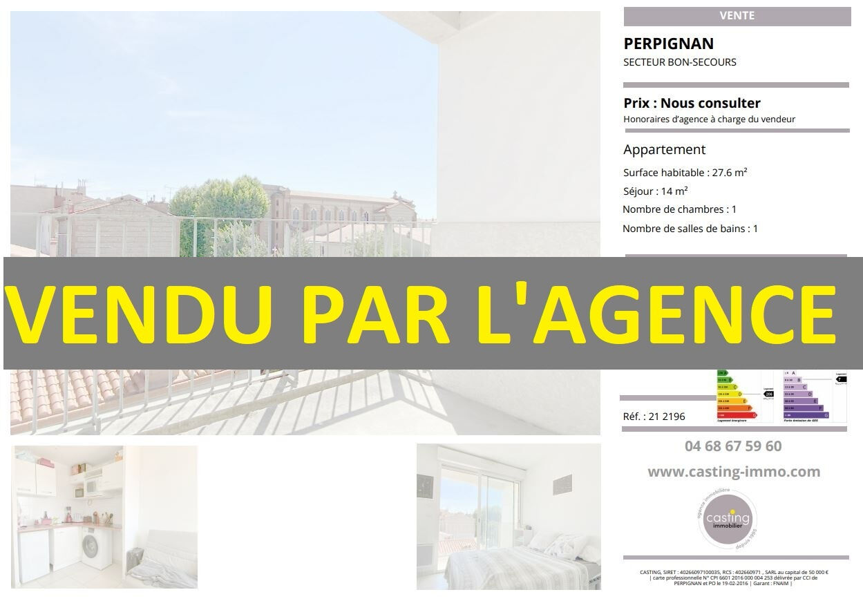 Appartement  T2 à vendre Perpignan 66000