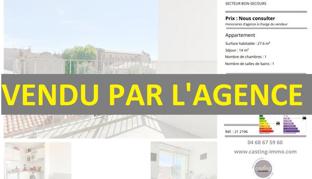 Appartement 2 pièces  à vendre Perpignan 66000