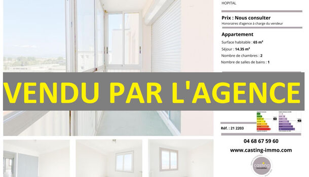 Appartement 3 pièces  à vendre Perpignan 66000