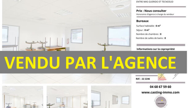 Bureau 2 pièces  à vendre Perpignan 66000