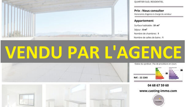 Appartement 2 pièces  à vendre Perpignan 66000