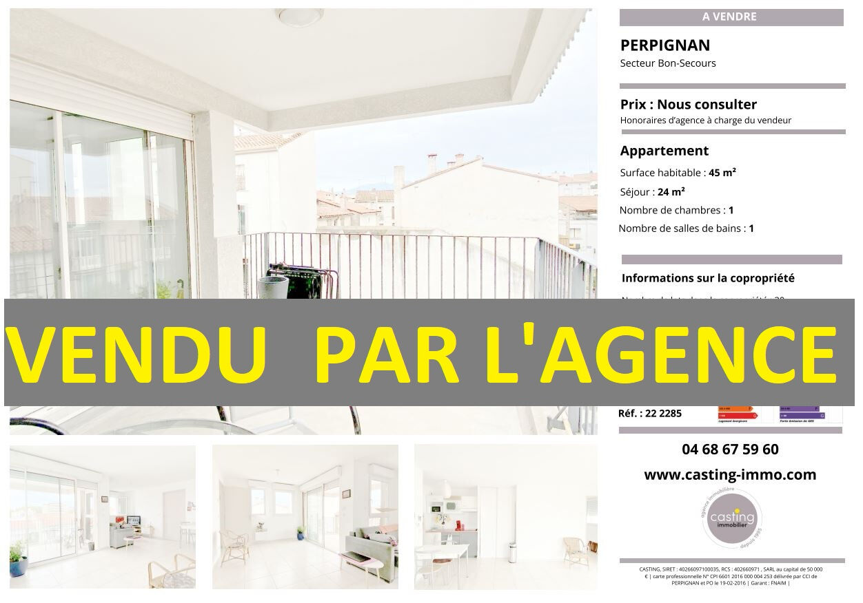 Appartement  T2 à vendre Perpignan 66000