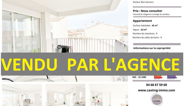 Appartement 2 pièces  à vendre Perpignan 66000