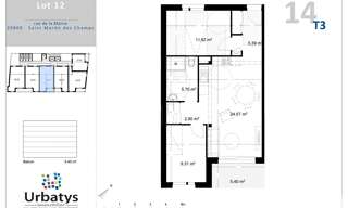 Appartement 3 Pièces 59 m² à vendre à Saint-Martin-des-Champs (29600)