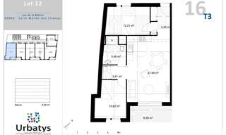 Appartement 3 Pièces 64 m² à vendre à Saint-Martin-des-Champs (29600)