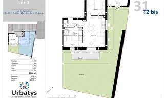 Appartement 3 Pièces 51 m² à vendre à Saint-Martin-des-Champs (29600)
