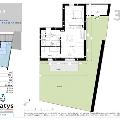 Appartement 3 pièces 203008 €