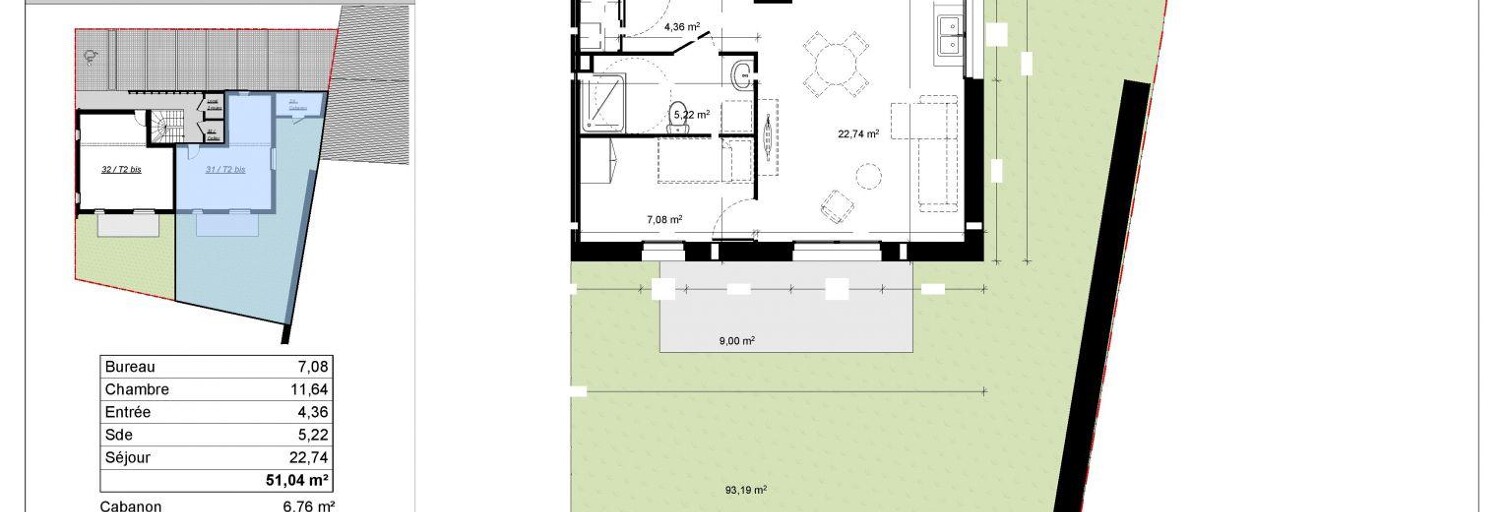 Appartement 3 Pièces 51 m² à vendre à Saint-Martin-des-Champs (29600)